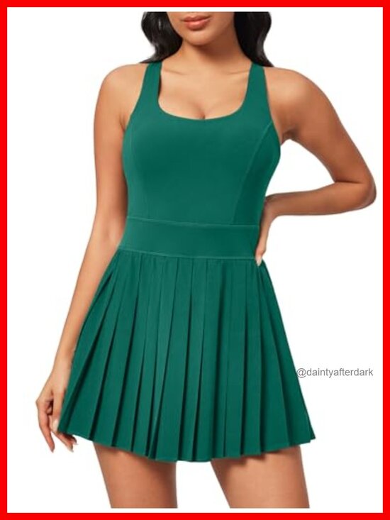 Dresses & Skirts - Tennis Dress with Shorts and Built-in Bra Athletic Dress with Pockets